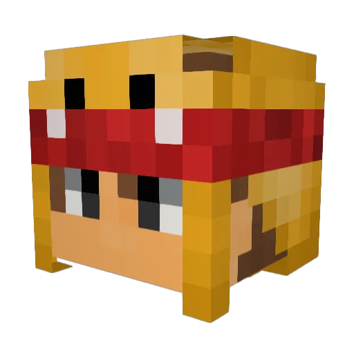 ungefilmt Minecraft avatar head, 3D render