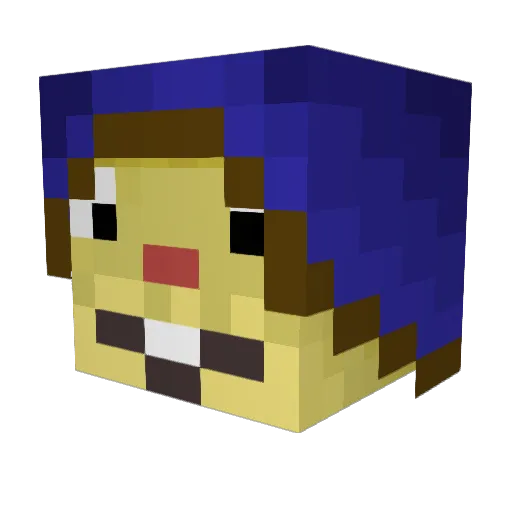 ungefroren Minecraft avatar head, 3D render