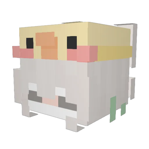 ungenommen Minecraft avatar head, 3D render