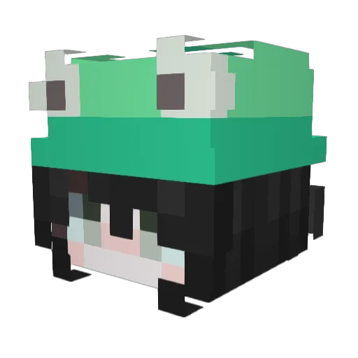 unginged Minecraft avatar head, 3D render