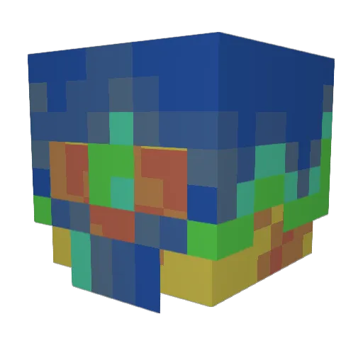 unharming Minecraft avatar head, 3D render