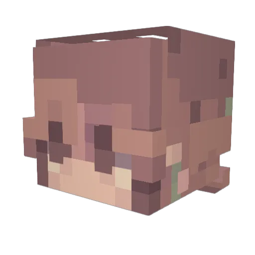 unhibou Minecraft avatar head, 3D render