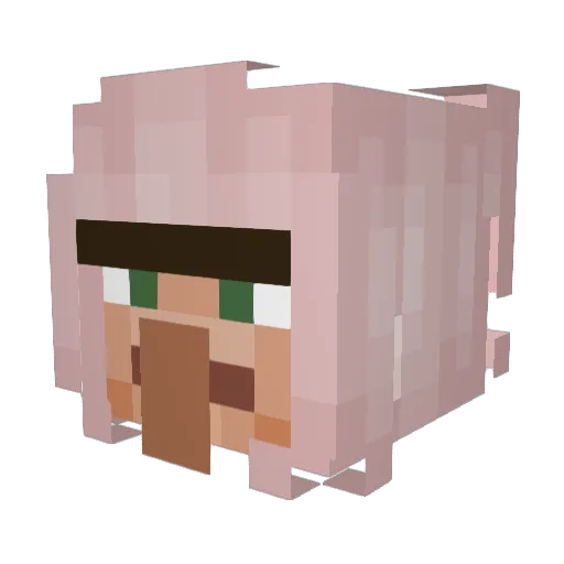unhurriedly Minecraft avatar head, 3D render