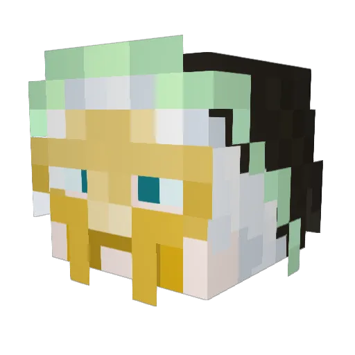 uni_999 Minecraft avatar head, 3D render
