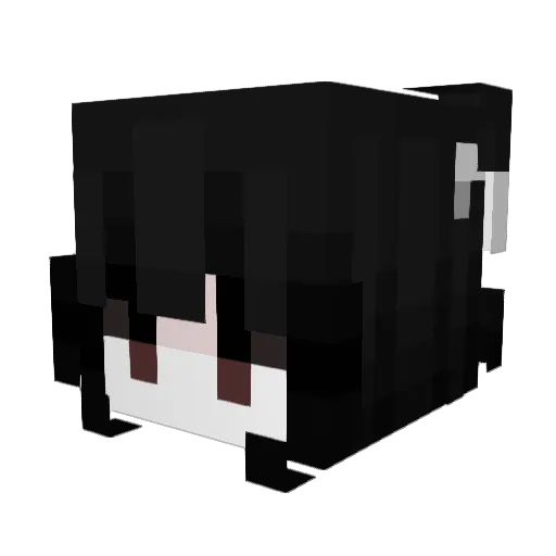 uni_utsubyo Minecraft avatar head, 3D render
