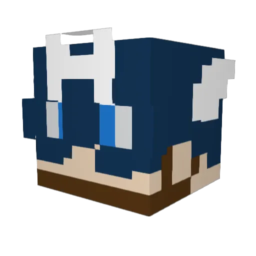 unibrowlad Minecraft avatar head, 3D render