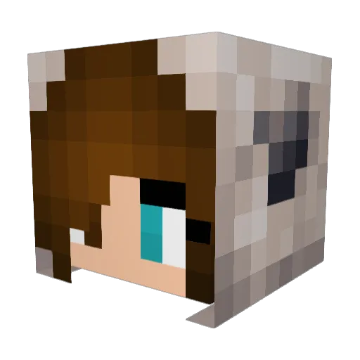 unicornRainbow3 Minecraft avatar head, 3D render