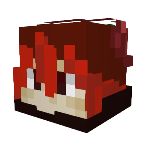 unicornak Minecraft avatar head, 3D render