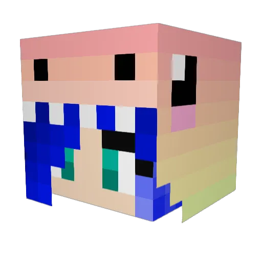 unicornbrain Minecraft avatar head, 3D render