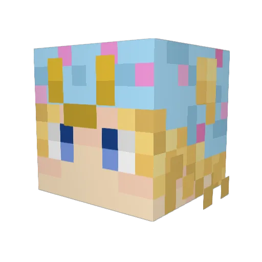 unicornexpress Minecraft avatar head, 3D render