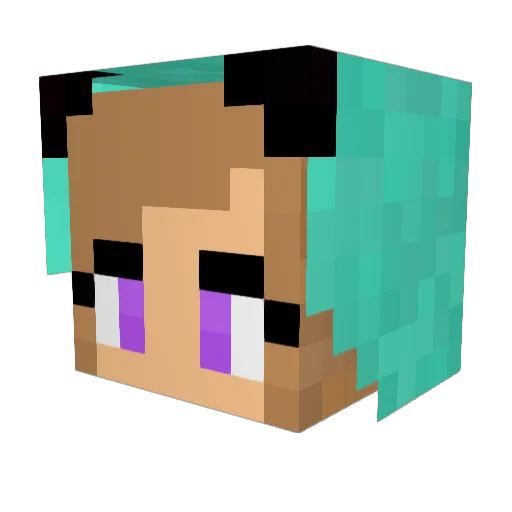 unicornx3 Minecraft avatar head, 3D render