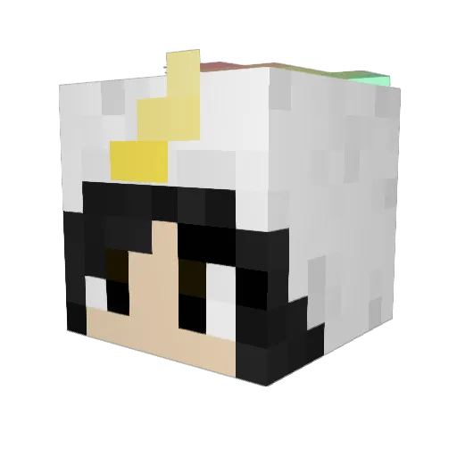 unicown Minecraft avatar head, 3D render