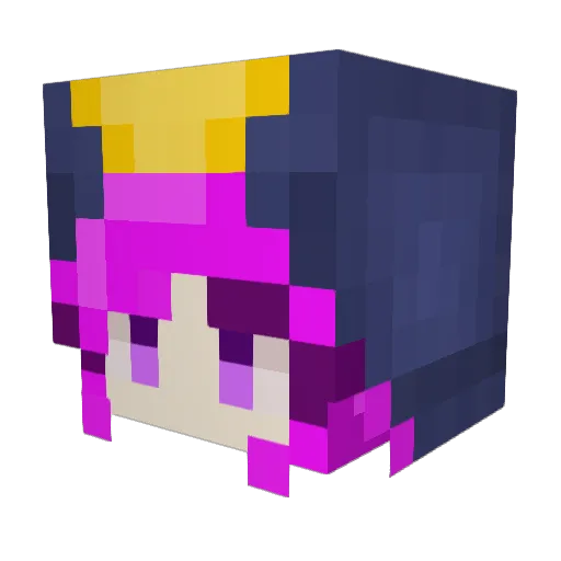 unime_21 Minecraft avatar head, 3D render