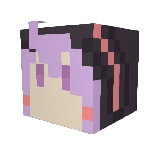unimiho Minecraft avatar head, 3D render