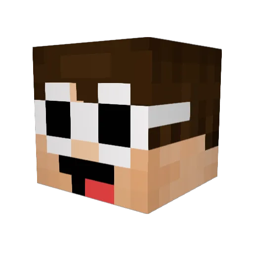 unique6x Minecraft avatar head, 3D render