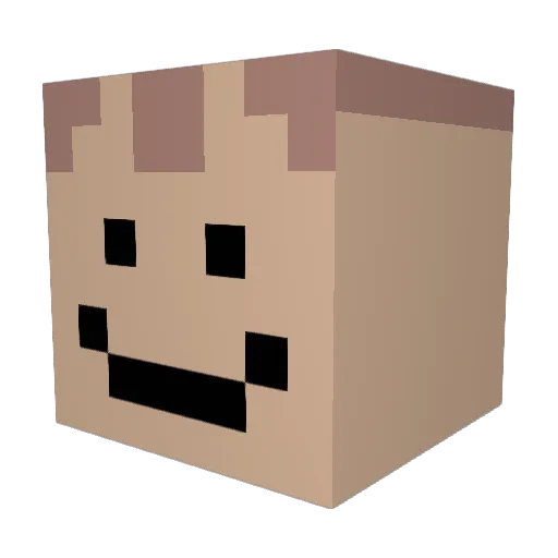 uniqueannik Minecraft avatar head, 3D render