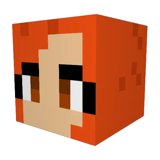 uniquecharlie Minecraft avatar head, 3D render