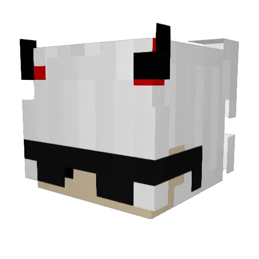 unitwhite Minecraft avatar head, 3D render