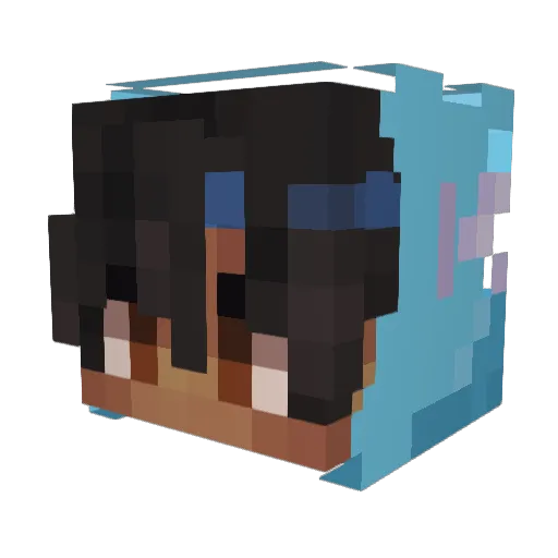 unixn Minecraft avatar head, 3D render