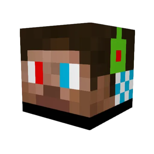 unjellyable Minecraft avatar head, 3D render