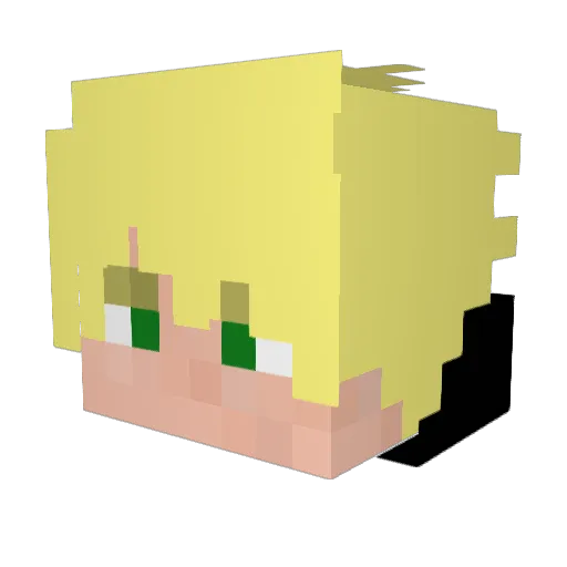 unk777 Minecraft avatar head, 3D render