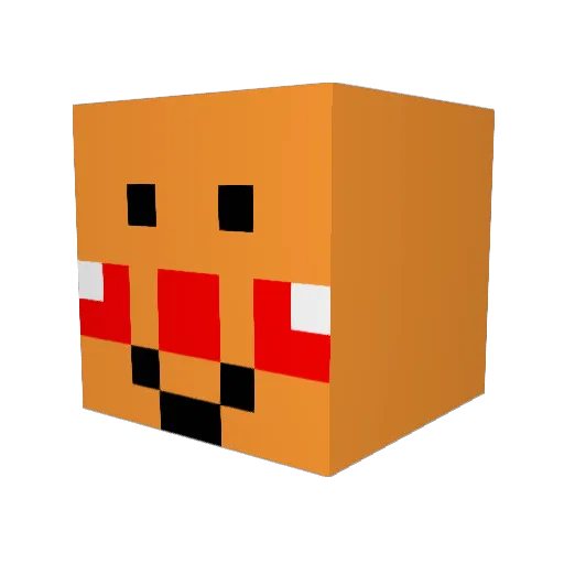 unkocha Minecraft avatar head, 3D render