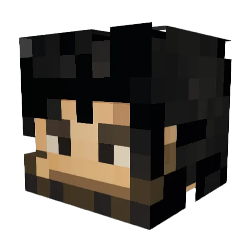 unliight Minecraft avatar head, 3D render