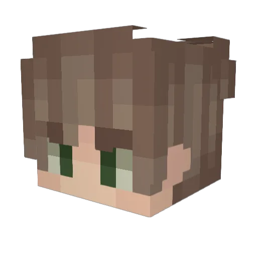 unlucka Minecraft avatar head, 3D render