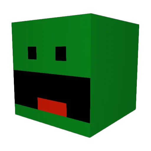 unmizze Minecraft avatar head, 3D render