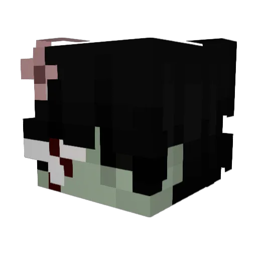 unnd Minecraft avatar head, 3D render