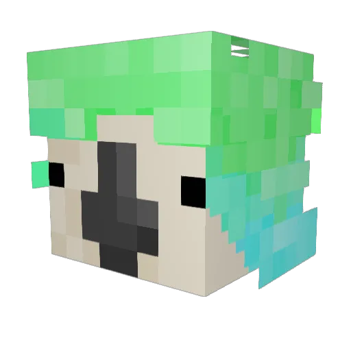 unopole Minecraft avatar head, 3D render