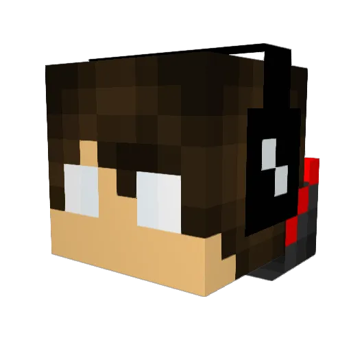 unquelie Minecraft avatar head, 3D render