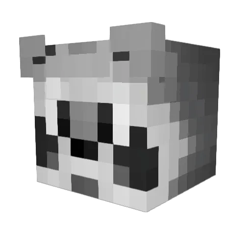 unreaved Minecraft avatar head, 3D render