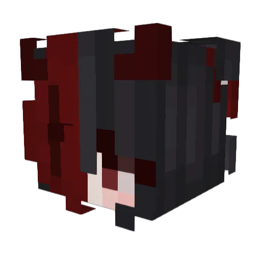 unrestored Minecraft avatar head, 3D render