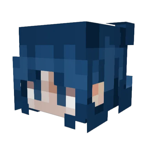unshibaa Minecraft avatar head, 3D render