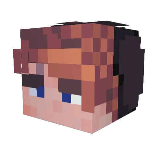 unspecified Minecraft avatar head, 3D render