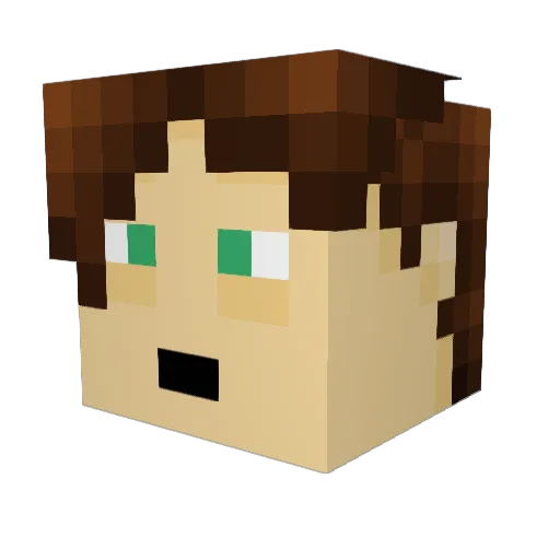 unspok Minecraft avatar head, 3D render