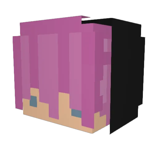 unsxved Minecraft avatar head, 3D render