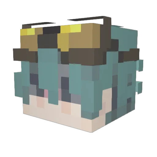 untitled__txt Minecraft avatar head, 3D render