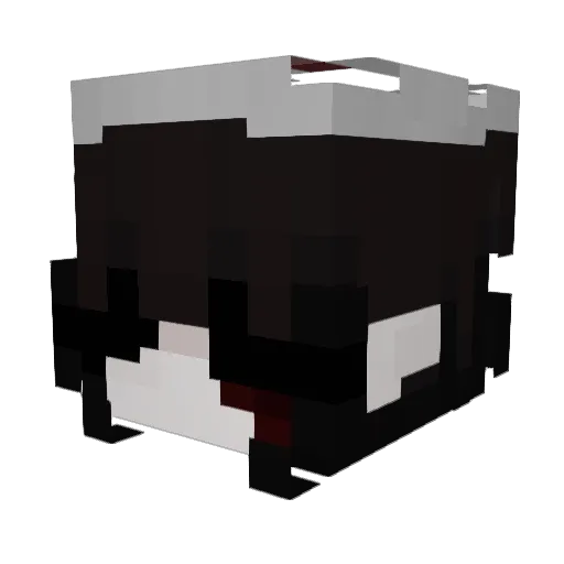 untrampled Minecraft avatar head, 3D render