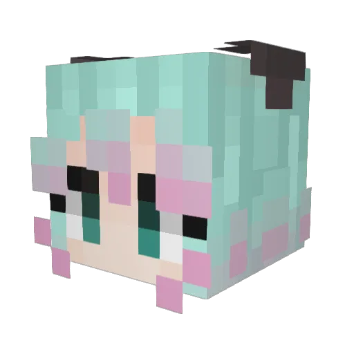 unumi Minecraft avatar head, 3D render