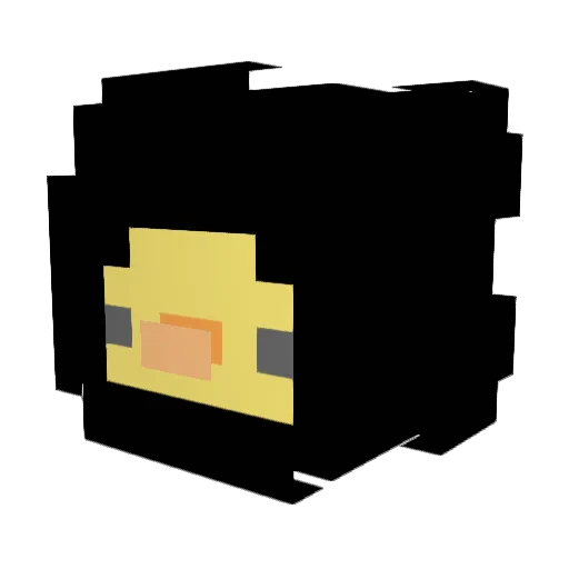 unusualies Minecraft avatar head, 3D render