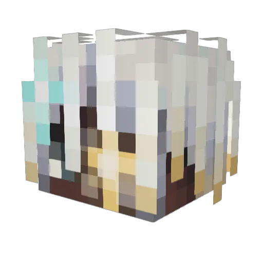 unvoked Minecraft avatar head, 3D render