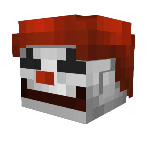 unvroken Minecraft avatar head, 3D render