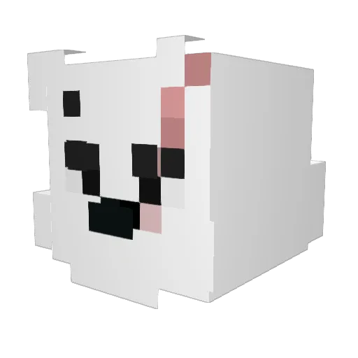 unwakeable Minecraft avatar head, 3D render