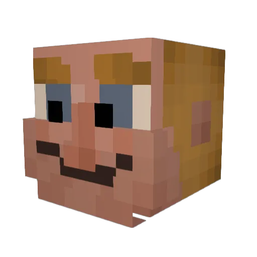 unwalker Minecraft avatar head, 3D render