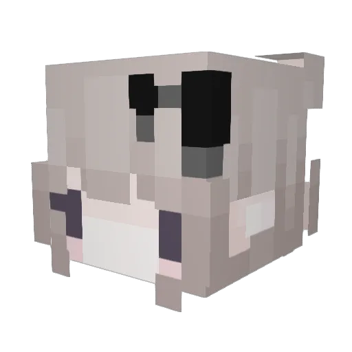 unwilted Minecraft avatar head, 3D render