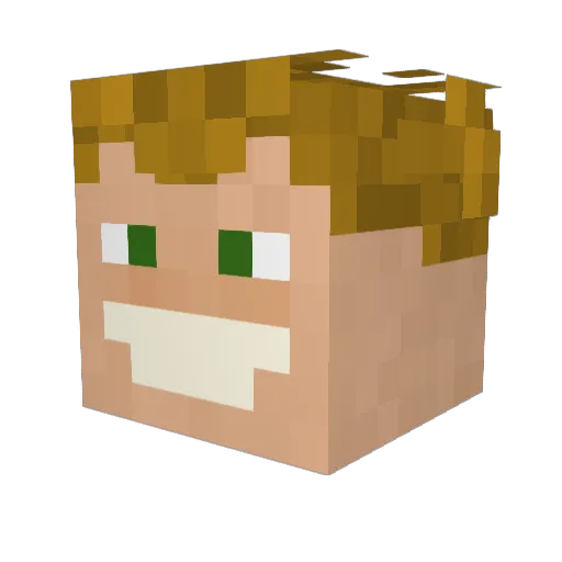 unwiseCrisp Minecraft avatar head, 3D render