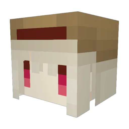 unyoge Minecraft avatar head, 3D render