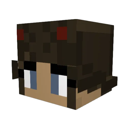 uoMona Minecraft avatar head, 3D render